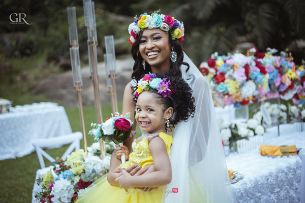 You don’t have to go to Hawaii to get a tropical wedding reception