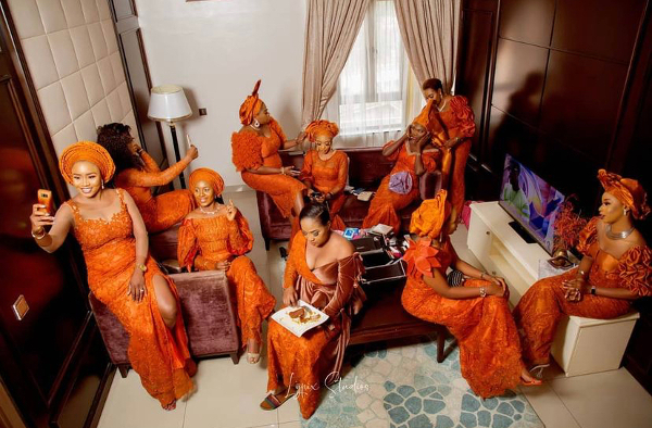 It’s Code Orange for asoebi ladies at Nigerian & African traditional weddings